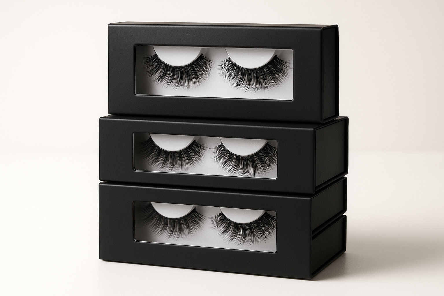 eyelashes packs stacked