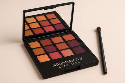 Generated eyeshadow palette with Abundantly Beautiful branding